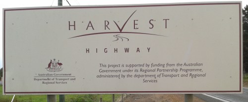 Harvest Highway Road sign